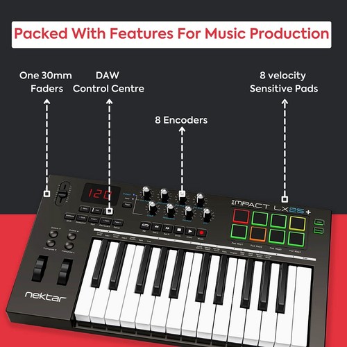 Nektar Impact LX25+ | USB MIDI Controller Keyboard with Nektar DAW Integratio... - Picture 3 of 7