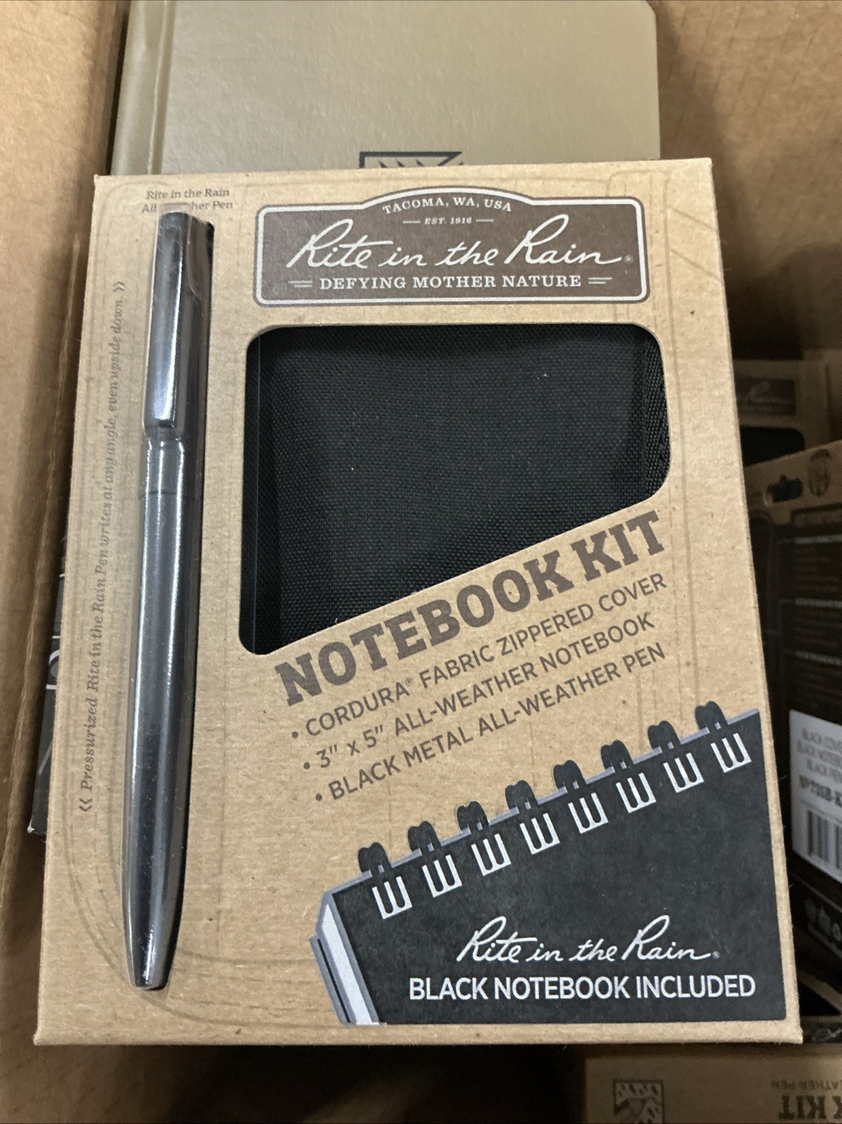 Rite In The Rain Black Book Top Spiral Bound Polydura Cover 19 Gauge - 735B-KIT