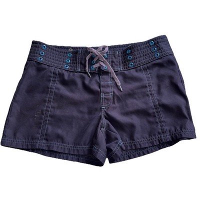 Y2K Billabong Board Shorts Womens Sz 9 Blue Tie Closure, Back Pockets
