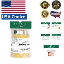 6 Hole Disposable Cigarette Filters - 1200 Pack with 4 Travel Cases for Smokers