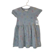 NWT TUCKER + TATE 5 Grey Heather Smiley Face Tier Dress Girl