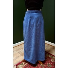 Vintage Karin Stevens Petite Blue Elastic Waist Maxi Skirt Women's 12P
