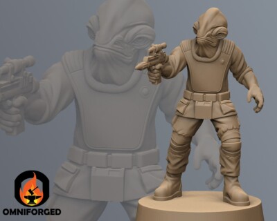 Star Wars Legion Raddus Mon Calamari Miniature 3D Printed Resin Mini ...