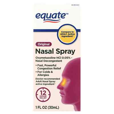 Nasal Spray Equate Original 12 Hour , Max Strength, 1 FL OZ 30mL