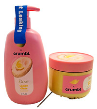 Dove Crumbl Lemon Glaze Body Scrub + Hand Wash SET of 2 15 fl oz Smells Amazing