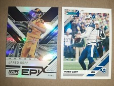 Lot(2) - Jared Goff - 2019 Score Epix Moments Foil Insert & 2019 Donruss - LA...