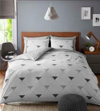 Duvet set grey white geometric bedding new quilt cover CLEARANCE