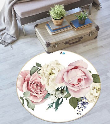 3D Pink Rose ZHUA416 Game Non Slip Rug Mat Photo Carpet Zoe