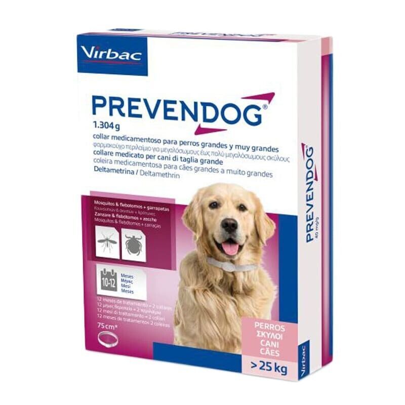 Virbac PREVENDOG Collare Antiparassitario per Cani Sopra 25 Kg - 75cm