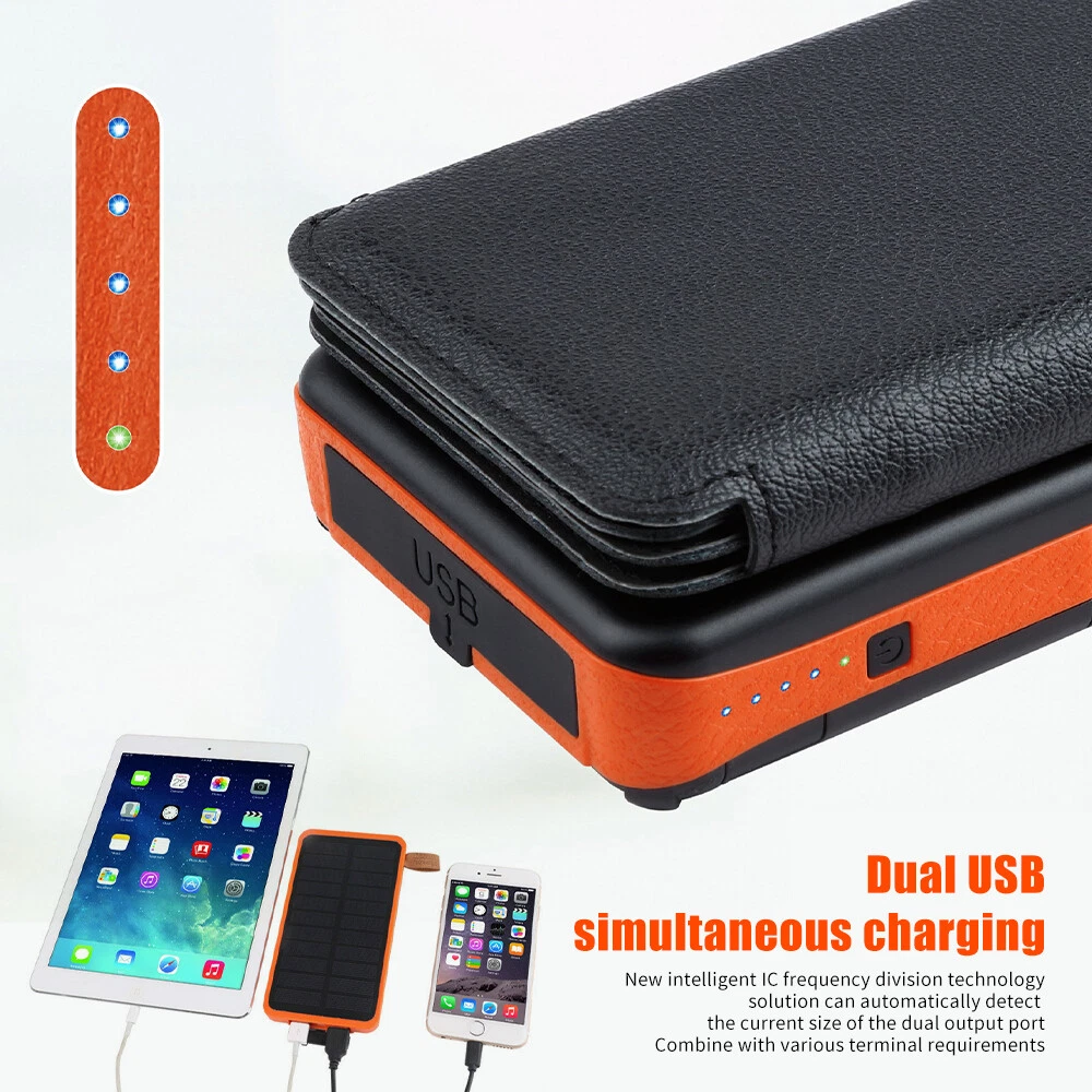 46800mAh Portable 6 Solar Panel Folding Power Bank Outdoor Camping Phone Charger image 10