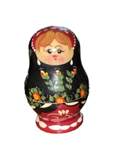 Vintage 5 Piece Traditional Wood Russian Nesting Dolls 3 ¼”