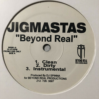 米12” Jigmastas Beyond Real / Dead Mans Walk BR001AA Beyond Real Recordings /00250 JIGMASTAS - BEYOND REAL / DEAD MAN'S WALK (12