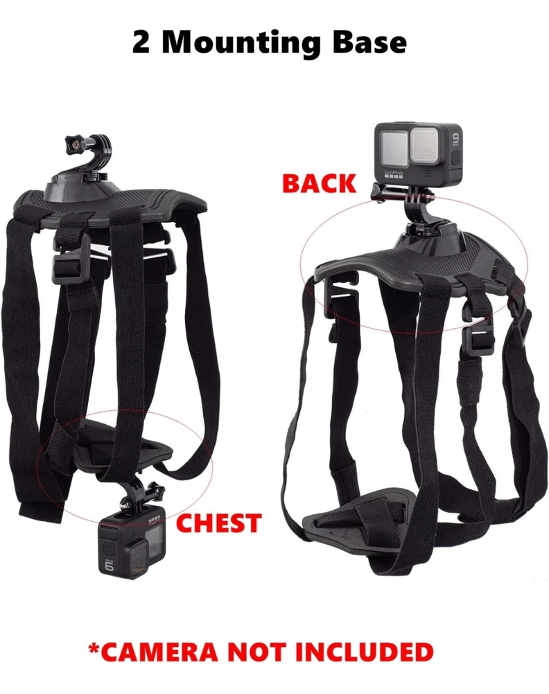 GoPro Dog Harness Mount Adjustable Fit for All Hero Models Black