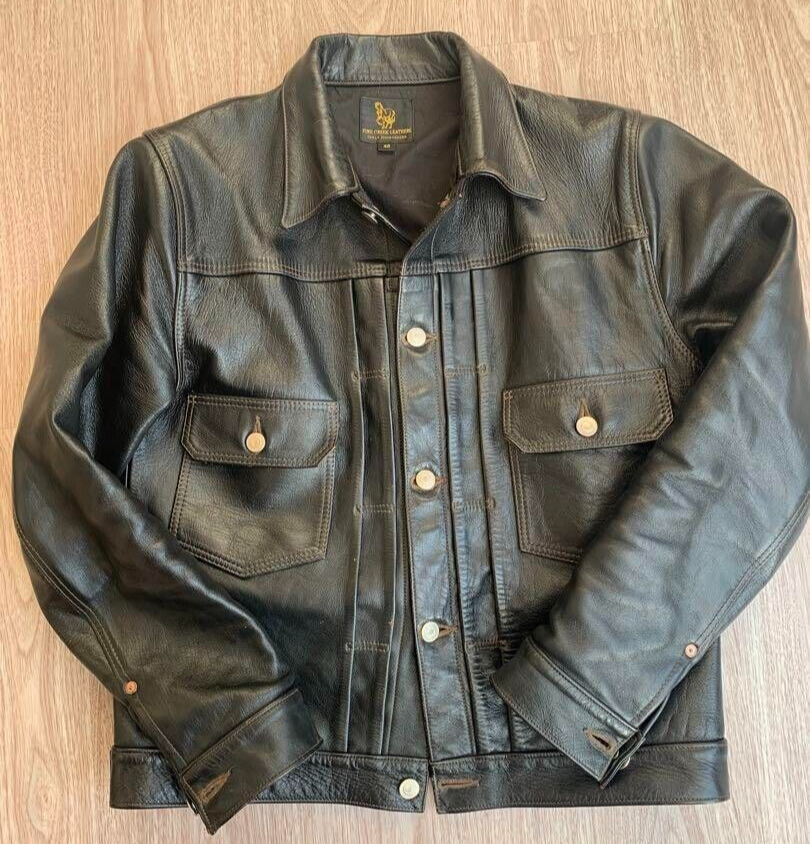 FINE CREEK LEATHERS Virginia Beach Horse Hide Leather Jacket FINE CREEK LEATHERS Virginia Beach Horse Hide Leather Jacket