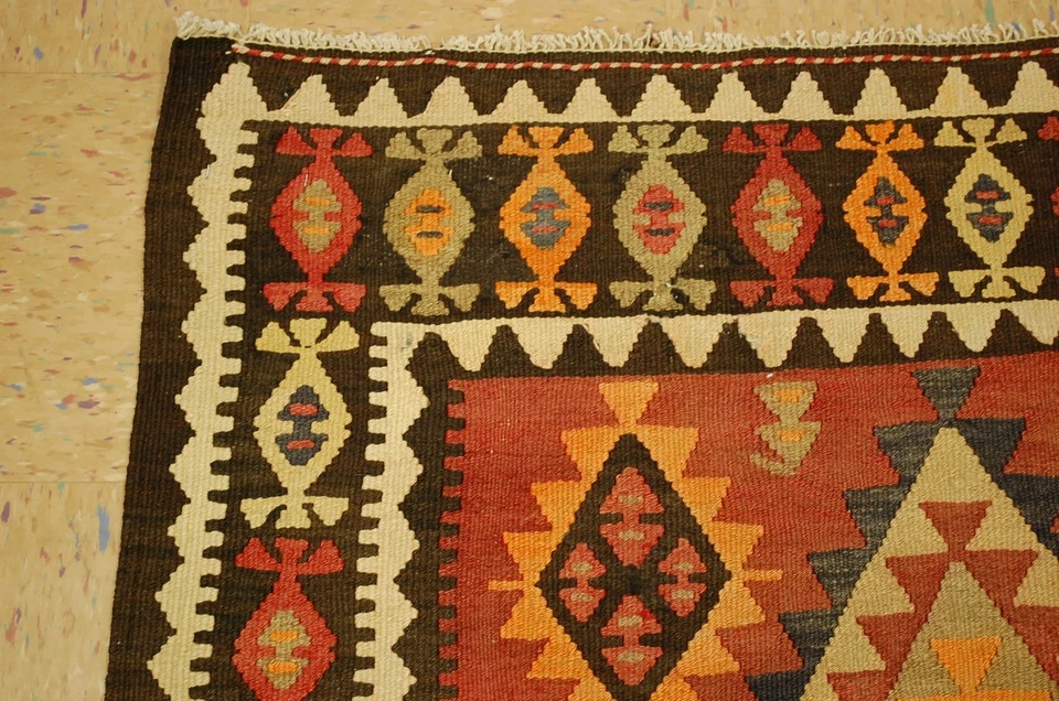 c1920s ANTIQUE VERY FINE WOVEN RARE SIZE CAUCASIAN KILIM FLAT WOVEN RUG 3.9x14.5 - Image 4 of 4