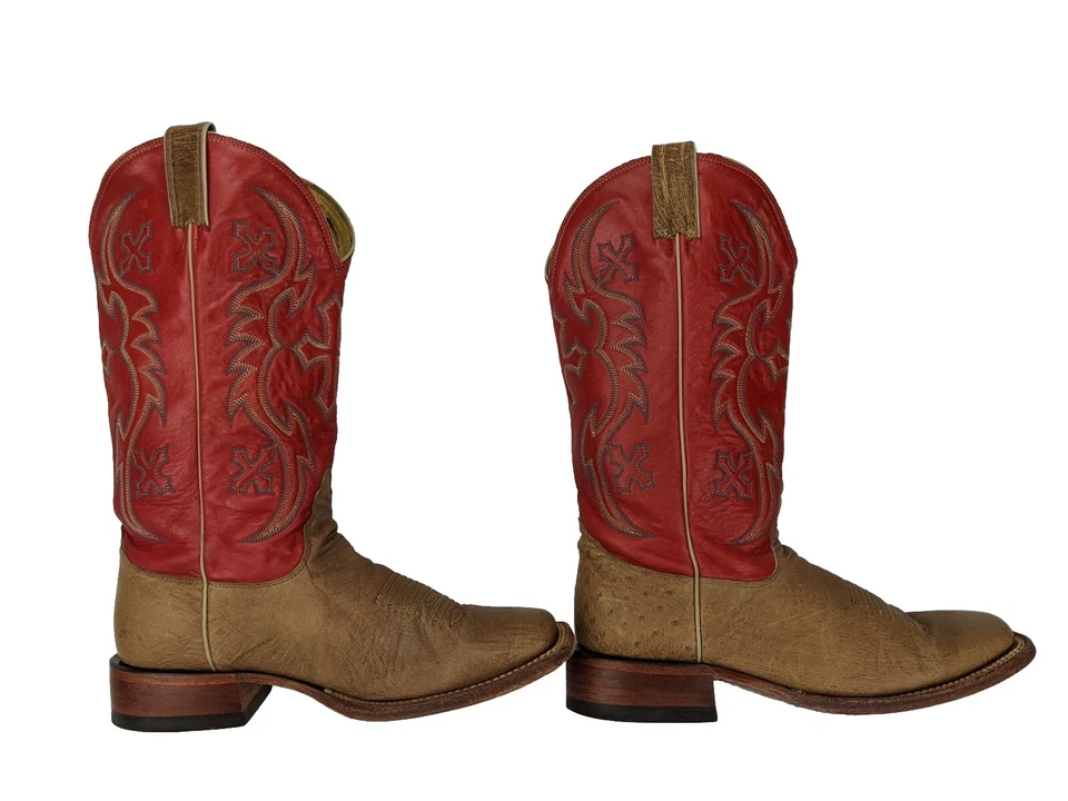 Botas de cowgirl ocidentais femininas Nocona LD8906 penas lisas e completas avestruz tamanho 9B - Imagem 3 de 4
