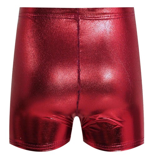 Kids Shorts Practice Hot Pants Party Dance Solid Metallic Youth Boys Girls Rave - Picture 36 of 72