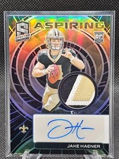 2023 Spectra Jake Haener RC Aspiring Patch Autographs Hyper /60