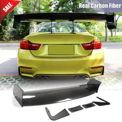 Universal 63" 160CM Real Carbon Fiber Adjustable Rear Trunk GT Spoiler Wing Lip - Image 1 of 4