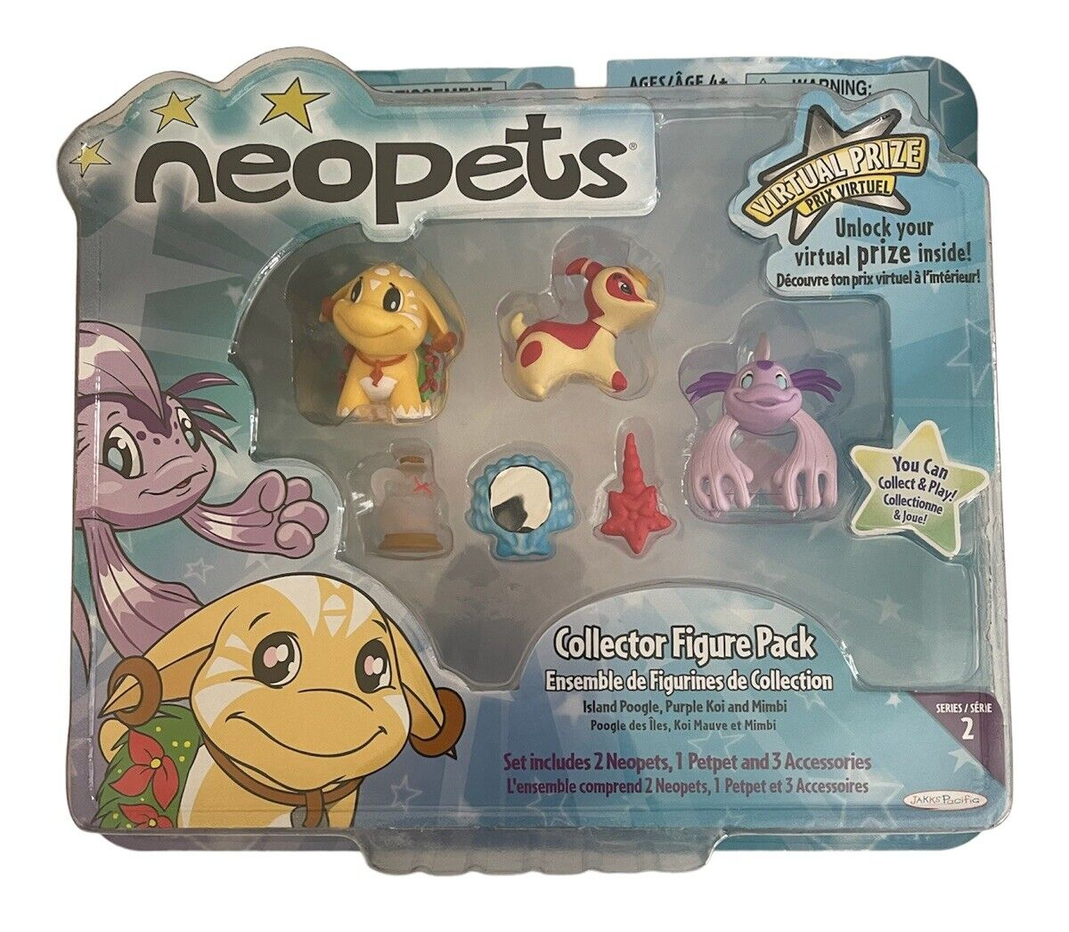 Neopets Island Poogle, Purple Koi, Mimbi Collector Figure Pack