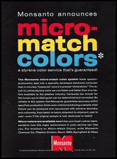 1959 Monsanto Chemical Plastics Co. St. Louis Micro-Match Color System Print Ad
