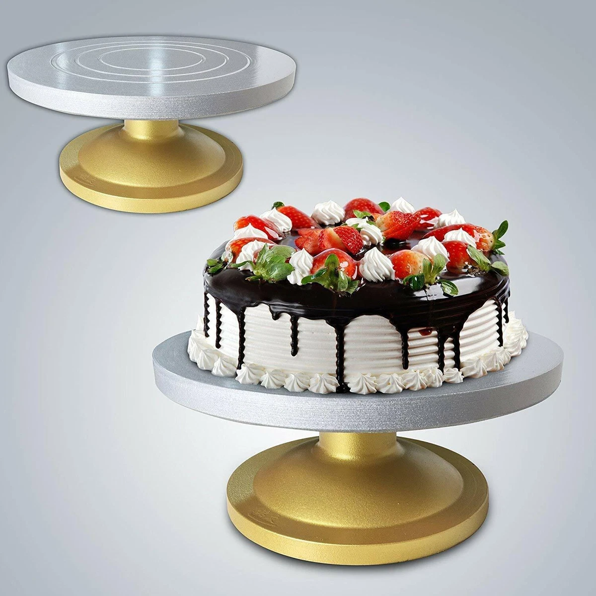 360 Degree Smooth Rotating Fiber Cake Stand Decorating Turntable Decorate  Cake