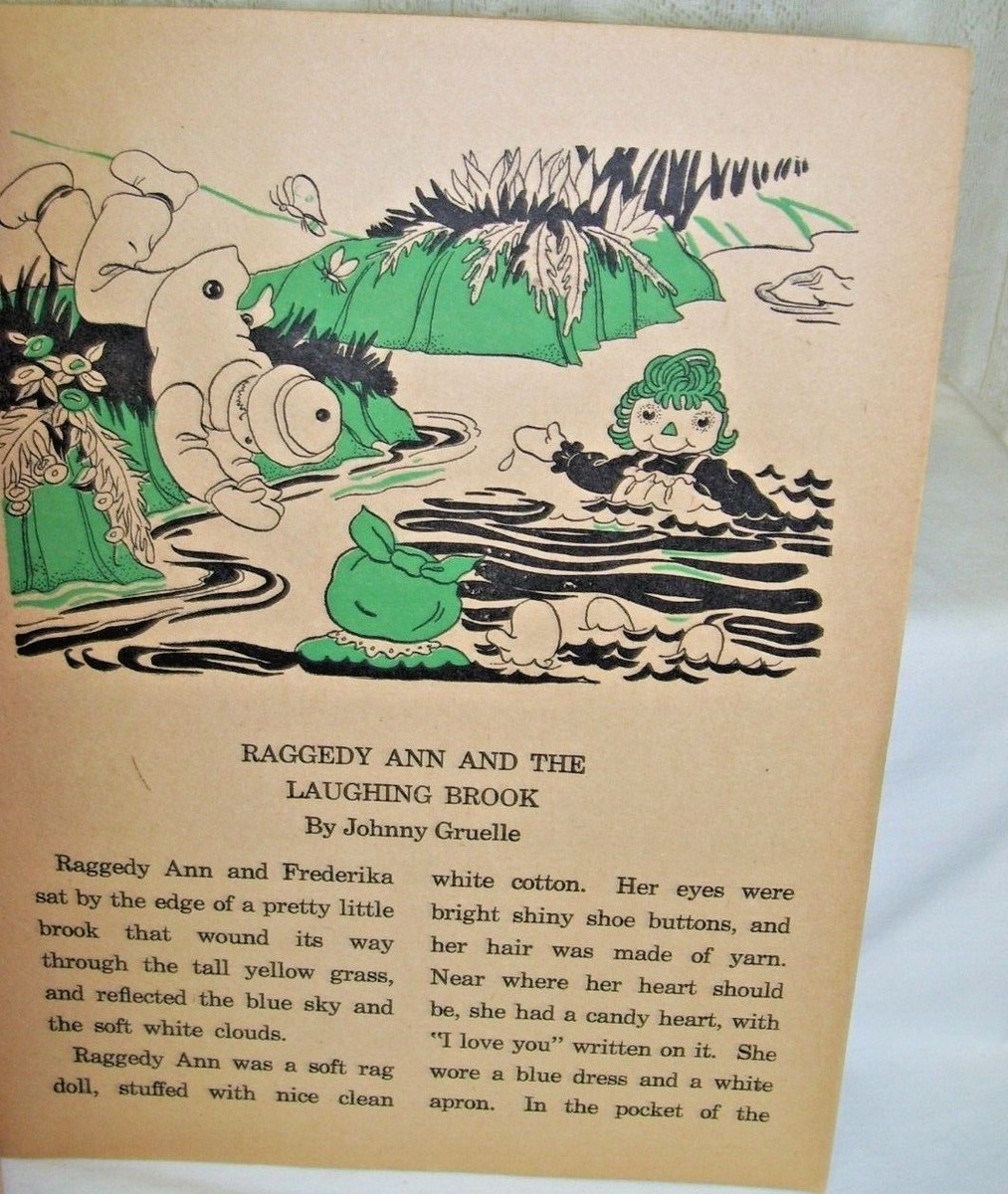 Raggedy Ann and the Laughing Brook 洋書 Raggedy Ann And The Laughing Brook Johnny Gruelle Large Book | eBay