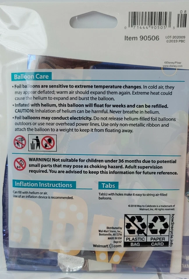 批量 4 件 迪士尼玩具总动员 生日快乐 铝箔气球 18 英寸 全新 免运费 M2 — 第 3/3 张图片