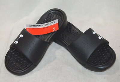 Under Armour UA G Playmaker Fix Black/White Boy's Slide Sandals