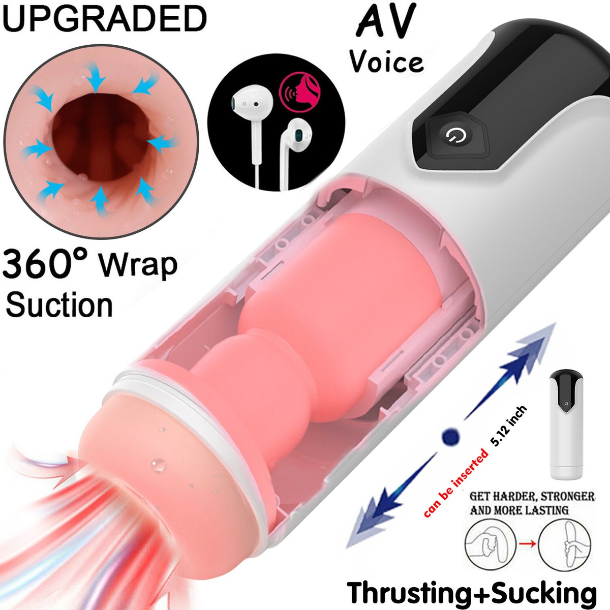 DEEP SUCKING Thrusting Male Masturbater Cup Stroker Pocket-Pussy Sex-Toy  for Men | eBay