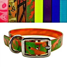 3/4" BioThane EASY CLEAN Hunting Swimming Waterproof Dog Collar MADE IN USA
