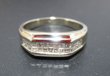 14K WG MEN'S DIAMOND CLUSTER BAND RING 0.75 tcw SZ 11 6.52 grams G131512 