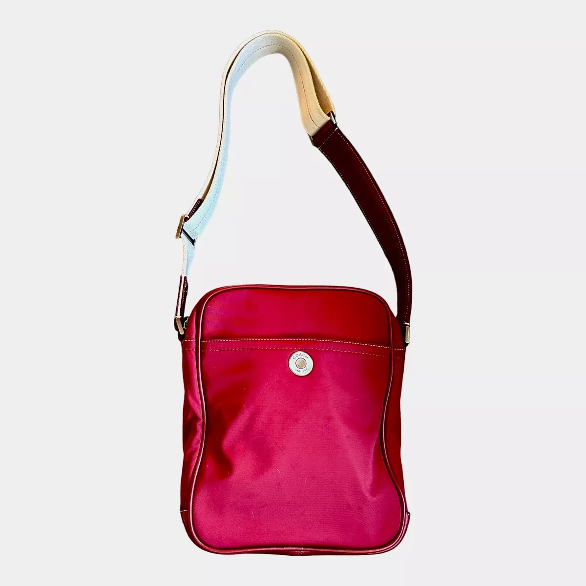 Unisex Coach Transatlantic Red Nylon Shoulder Bag F70016 eBay