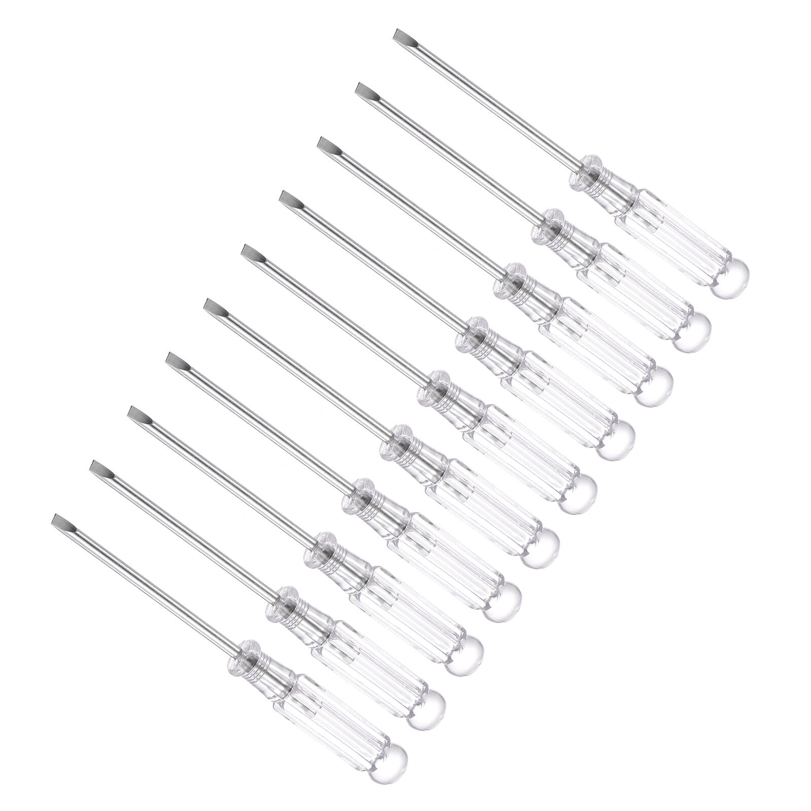 10pcsSmall Slotted Screwdriver 3.0mm 92mm Flat Screwdriver w/ Anti-slip Handle