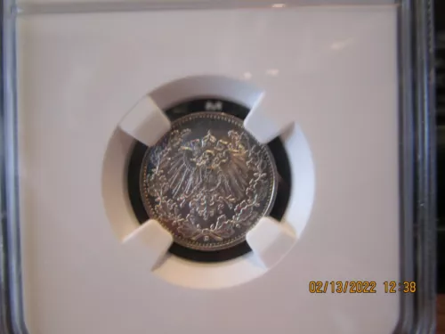 1918D NGC Germany 1/2 Mark  Mint State +++++ 67