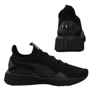 womens all black puma trainers