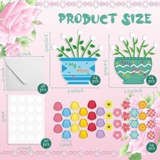 Kolldenn 48 Packs DIY Mother's Day Gifts Mother's Day Craft Kits with 288 Pcs Fl
