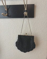 Womens Vintage Walborg Black Beaded Evening Bag