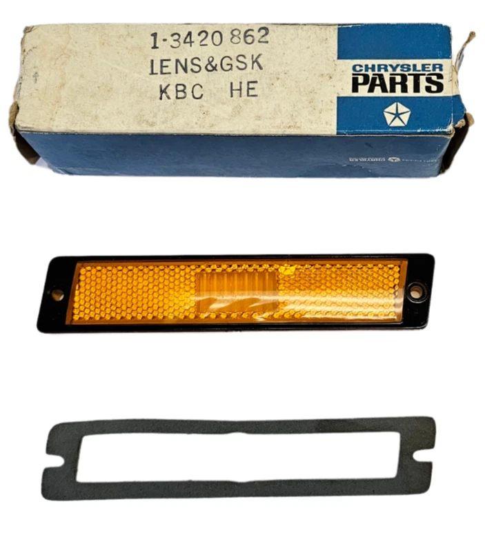 Luz de marcador frontal derecha Chrysler 1970-1971 lente de lámpara con junta NOS 3420862 Foto 2 de 4