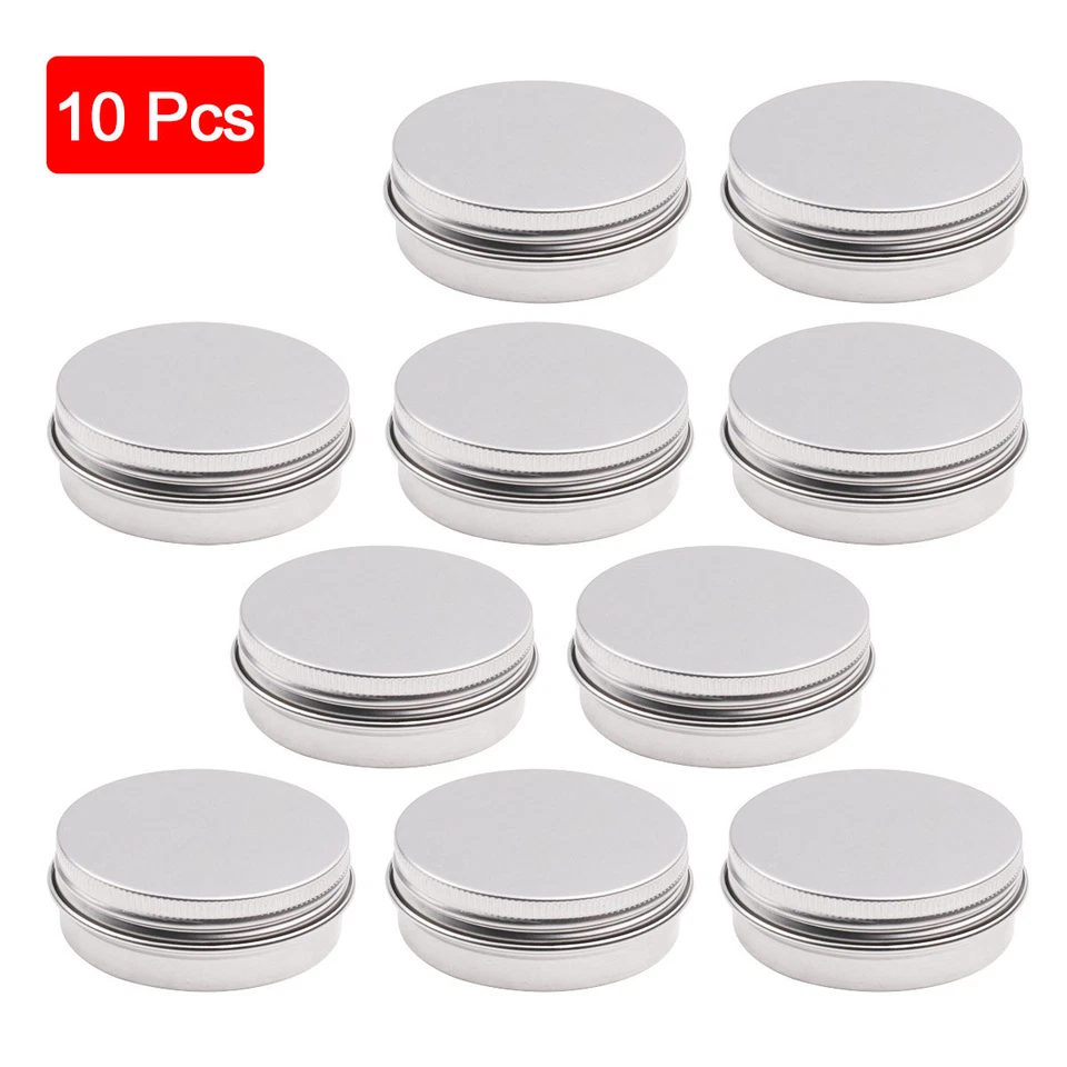 30 Small Mini Round Tin Can Storage Boxes Metal Jewelry Container 30ml w/Lids - Image 3 of 4