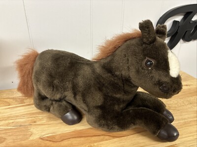 Hugfun Horse Pony Brown White Orange Mane 13'' Plush Stuffed Animal Toy Vintage