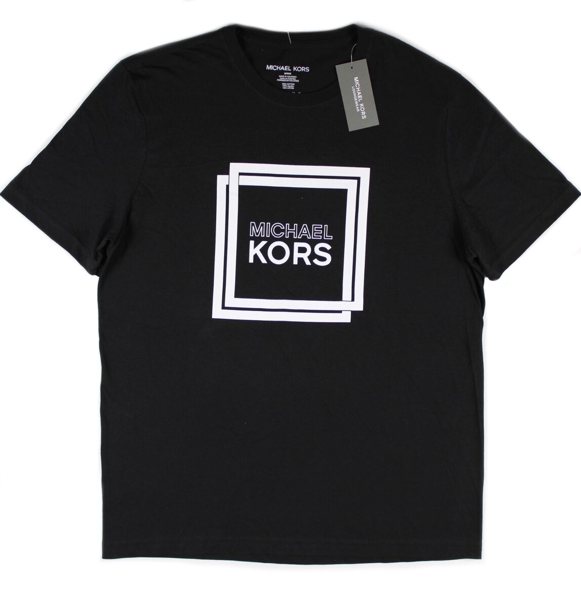 Men's Michael Kors Box Graphic Logo Short Sleeve T-Shirt Dark Blue Men's Michael Kors Box Graphic Logo Short Sleeve T-Shirt Dark Blue
