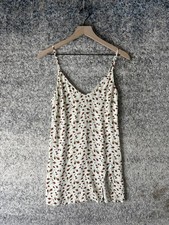 Reformation Dress Womens XS Ivory Red Floral Slip Spaghetti Strap Mini Rose