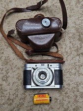 Vintage British Agilux Agimatic 35mm Camera with 45mm f2.8 Lens. With Case.