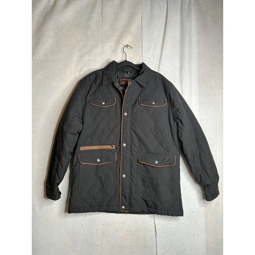 Cripple Creek Ranchwear Mens Black Quilted Barn Jacket Field Coat CW5640 Large - product listing photo