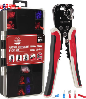 201PCS Wire Stripper Tool Kit,Self-Adjusting 8'' Automatic Wire Stripping Tool fo