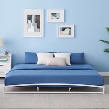 6" Queen/King Size Metal Bed Frame with Storage Heavy Duty Mattress Foundation