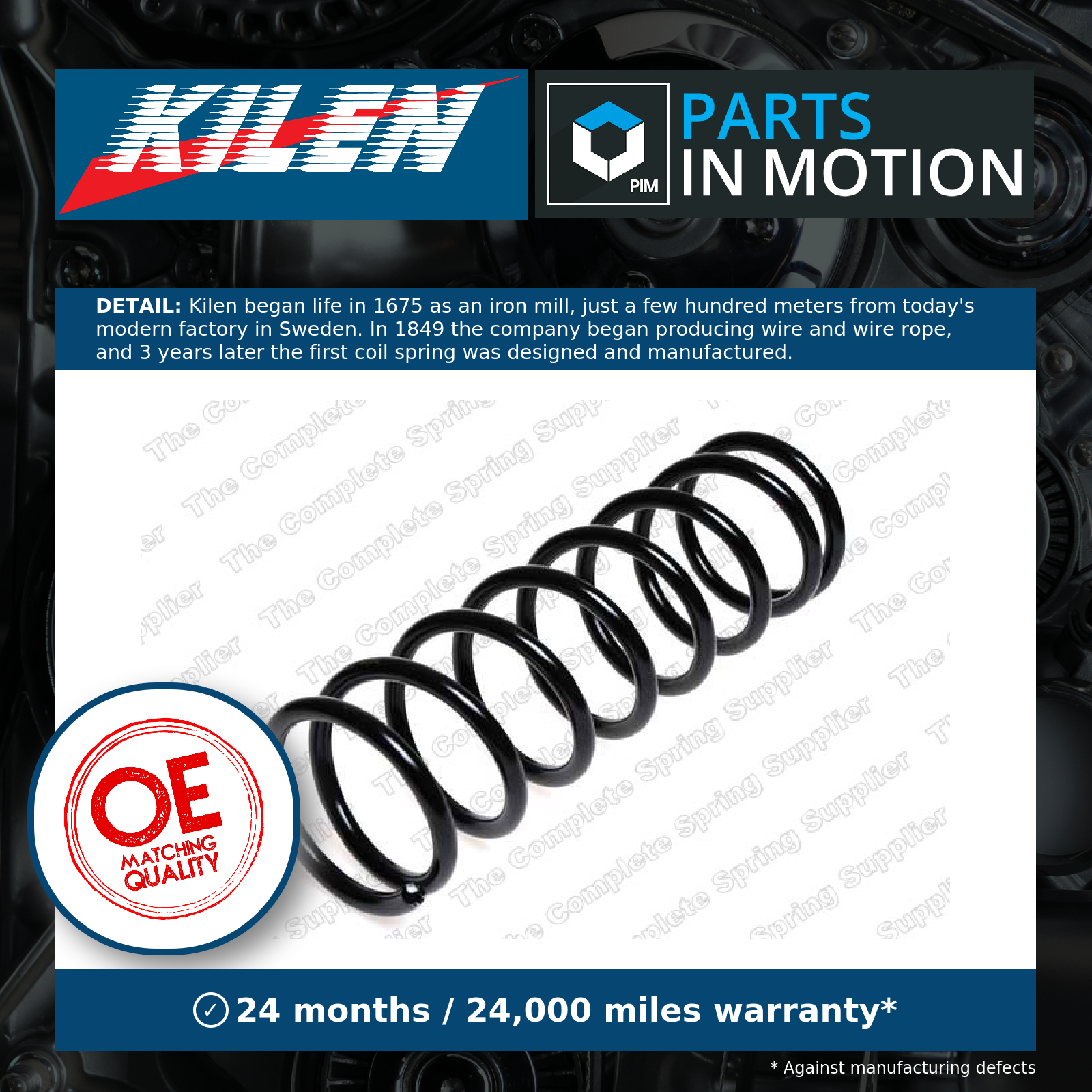 Coil Spring Rear 53341 Kilen Suspension 1076917 1118388 1064137 1076915 1064134