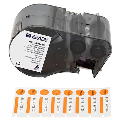 Brady M5-118-494-Or Label/Ribboncartridge, Orange;White, 1Inw