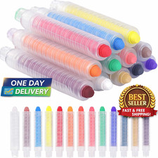 Dustless Chalk, Colored Chalk, for Painting, Blackboard Writing, Office 12 Pcs C